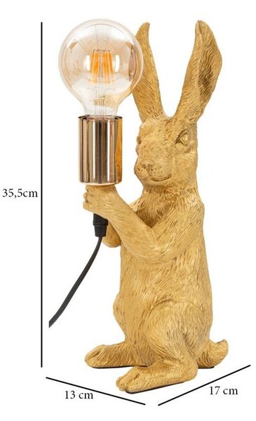 Namizna svetilka v zlati barvi (višina 35,5 cm) Rubbit – Mauro Ferretti