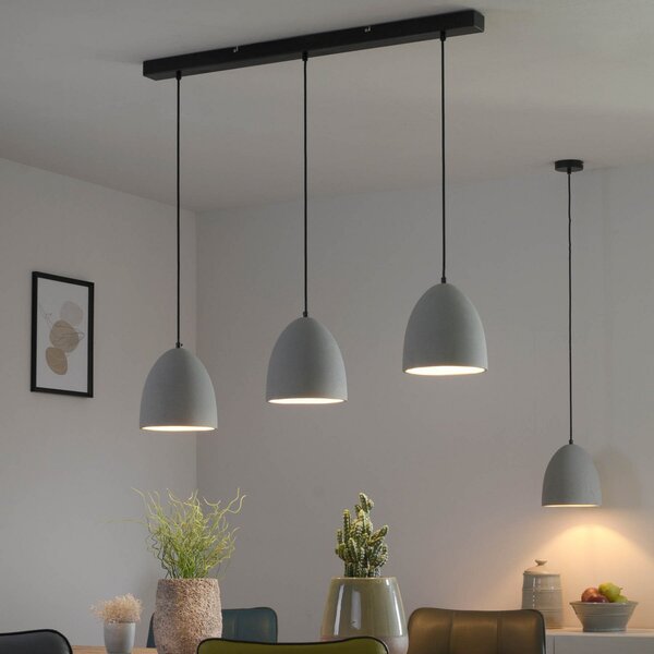 Paul Neuhaus viseča luč Eton, 3.flg., 100 cm, beton, G9, zatemnjen, Siva, Dnevna soba / jedilnica, Beton
