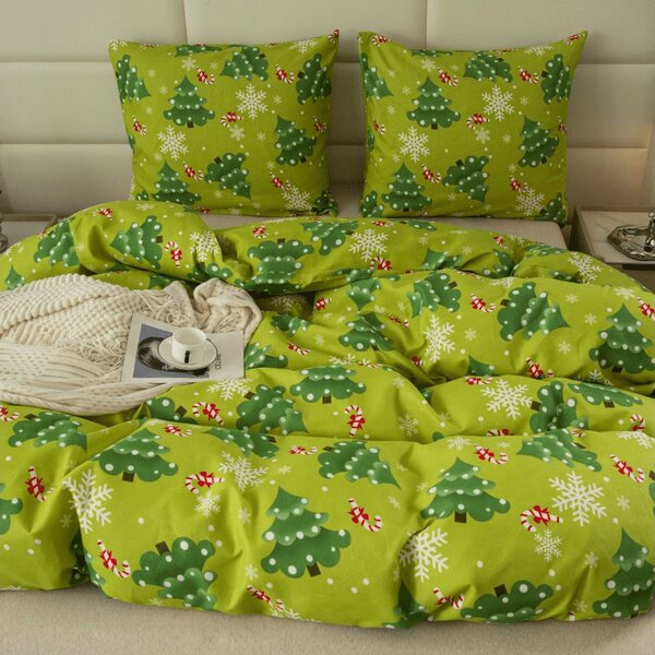 Posteljnina mikroflanel CHRISTMAS TREE zelena Dimenzije posteljnine: 70 x 90 cm | 140 x 220 cm