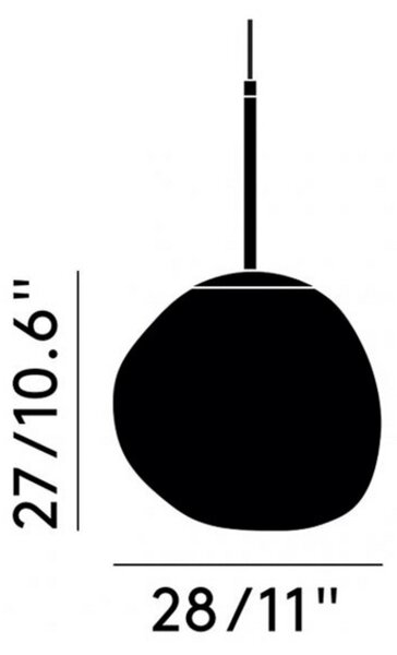 Tom Dixon LED obesna svetilka Melt Mini, Ø 28 cm, baker, zatemnjen, Bakrena, Dnevna soba / jedilnica, Plastika, Dizajn