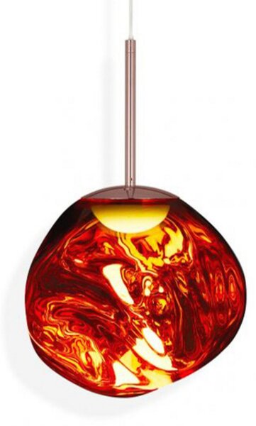Tom Dixon LED obesna svetilka Melt Mini, Ø 28 cm, baker, zatemnjen, Bakrena, Dnevna soba / jedilnica, Plastika, Dizajn