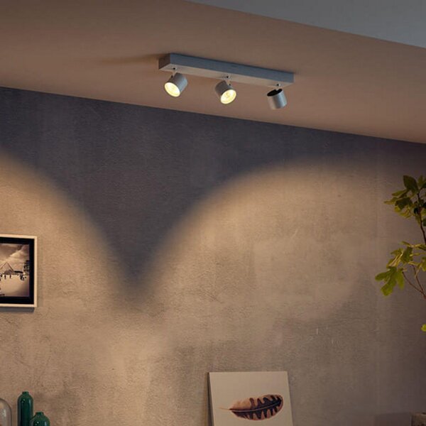 Philips Star LED reflektor bele barve s 3 lučmi WarmGlow, zatemnjen, Bela, Dnevna soba / jedilnica, Kovina, Sodobni