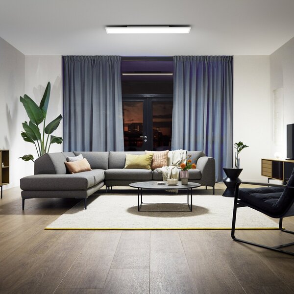 Philips Hue Aurelle LED panel kvadratni, 120 x 30 cm, zatemnjen, Bela, Dnevna soba / jedilnica, Kovina, Sodobni