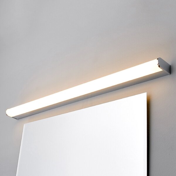Lindby LED stenska svetilka Philippa, zaobljena, 88 cm, krom, IP44, Kovinska, Kopalnica, Kovina, Sodobni