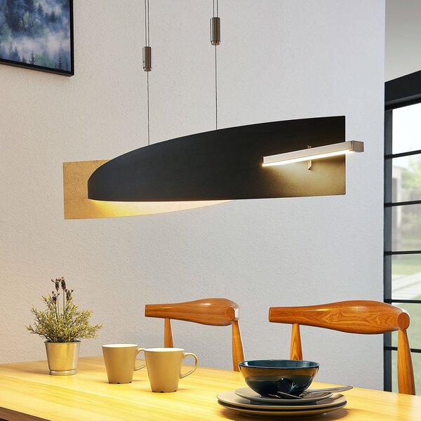 Lucande LED viseče svetilo Marija, 101 cm, črno, z možnostjo zatemnitve, zatemnjen, Črna, Dnevna soba / jedilnica, Kovina, Sodobni