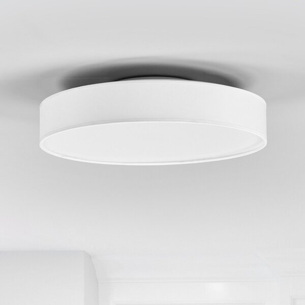 Lindby LED stropna svetilka Saira, Ø 40 cm, bela, tekstil, Bela, Dnevna soba / jedilnica, Tkanine / tekstil, Sodobni