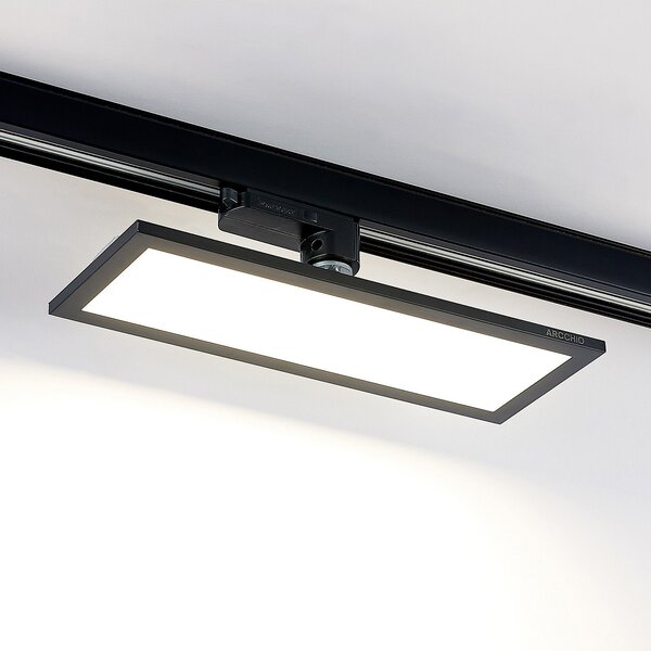 Arcchio Hairis 3-fazna LED plošča, 30 cm, črna, 4000 K, Črna, Študija / pisarna, Plastika, Sodobni