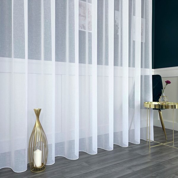 Tkanina za zavese Batist Flame White bela viš. 3,30 m