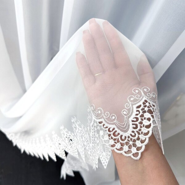 Tkanina za zavese Lace Drop bela viš. 2,80 m