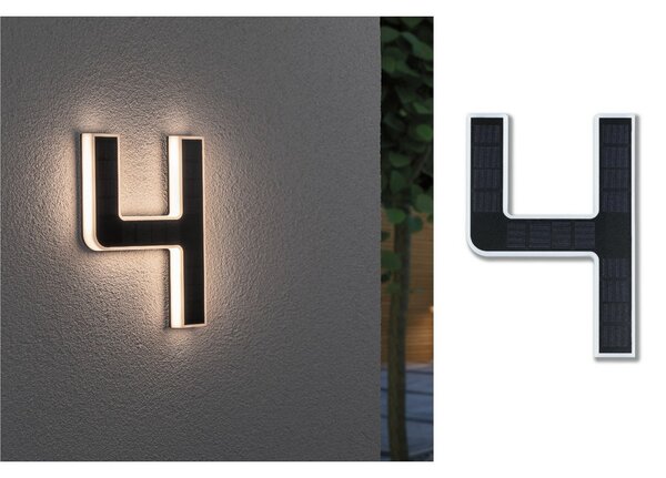 Paulmann LED sončna hiša številka 4, Črna, Plastika, Sodobni