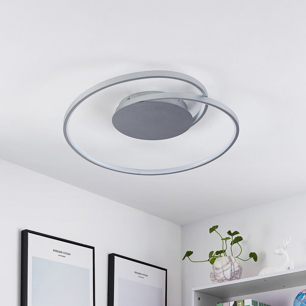 Lucande LED stropna svetilka Enesa, 63 cm, CCT, daljinski upravljalnik, možnost, zatemnjen, Kovinska, spalnica, Kovina, Sodobni