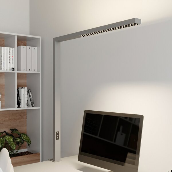 Arcchio LED pisarniška svetilka Jolinda, srebrna, kovinska, z možnostjo, zatemnjen, Siva, Študija / pisarna, Aluminij, Sodobni, Namizni pult