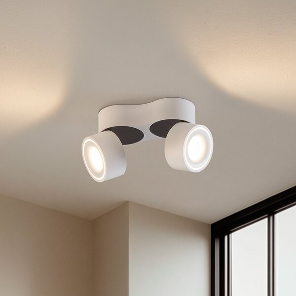 Arcchio LED stropni reflektor Rotari, bel, 2-smerni, 2270lm, zatemnjen, Bela, Hodnik, Aluminij, Sodobni