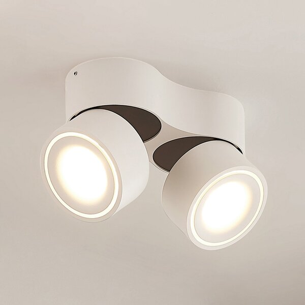 Arcchio LED stropni reflektor Rotari, bel, 2-smerni, 2270lm, zatemnjen, Bela, Hodnik, Aluminij, Sodobni
