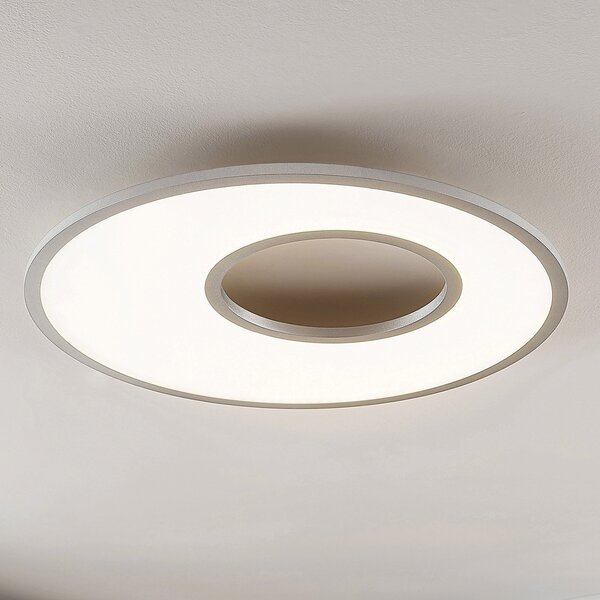Lucande Stropna svetilka Durun LED, z možnostjo zatemnitve, CCT, okrogla, 60 cm, zatemnjen, Kovinska, Kuhinja, Plastika, Sodobni