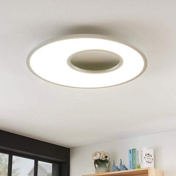 Lucande Stropna svetilka Durun LED, z možnostjo zatemnitve, CCT, okrogla, 60 cm, zatemnjen, Kovinska, Kuhinja, Plastika, Sodobni