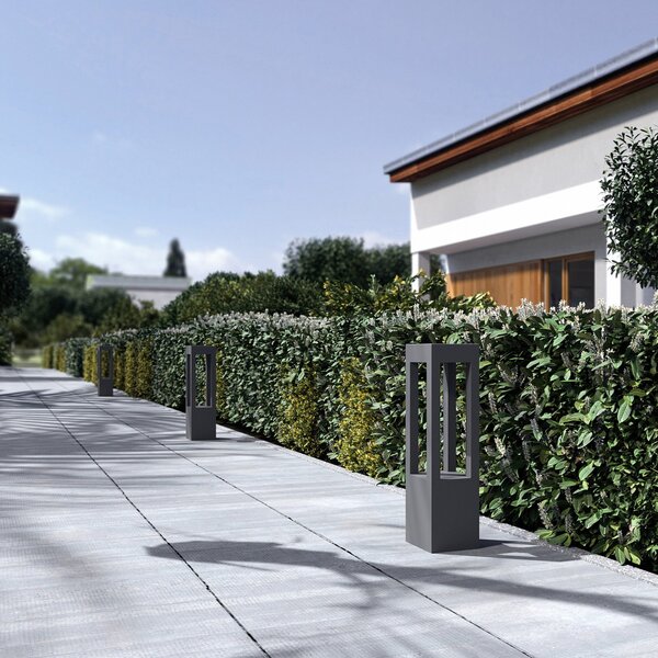 Arcchio LED stebriček Lienna, 60 cm, siv, kovinski, IP65, Siva, Aluminij, Sodobni