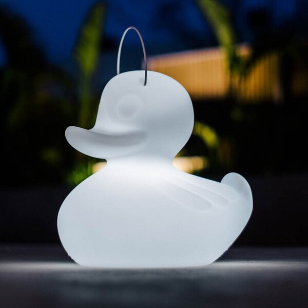 Goodnight Light LED-svetilka DUCK-DUCK XL za zunanjo uporabo v beli barvi, zatemnjen, Bela, Plastika, Dizajn