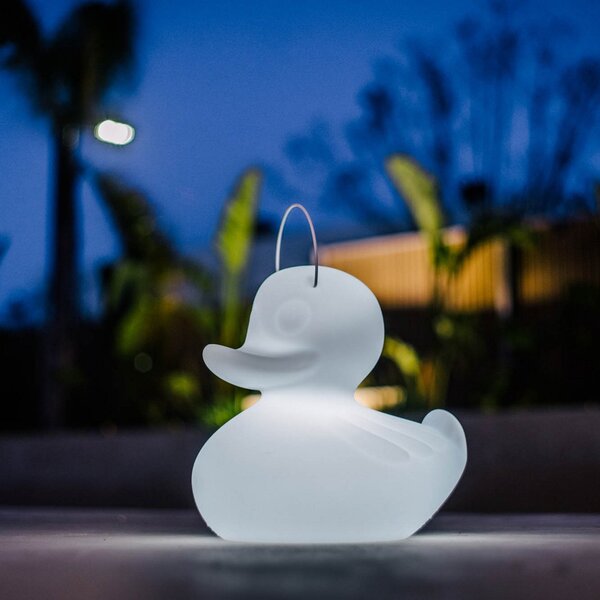 Goodnight Light LED-svetilka DUCK-DUCK XL za zunanjo uporabo v beli barvi, zatemnjen, Bela, Plastika, Dizajn