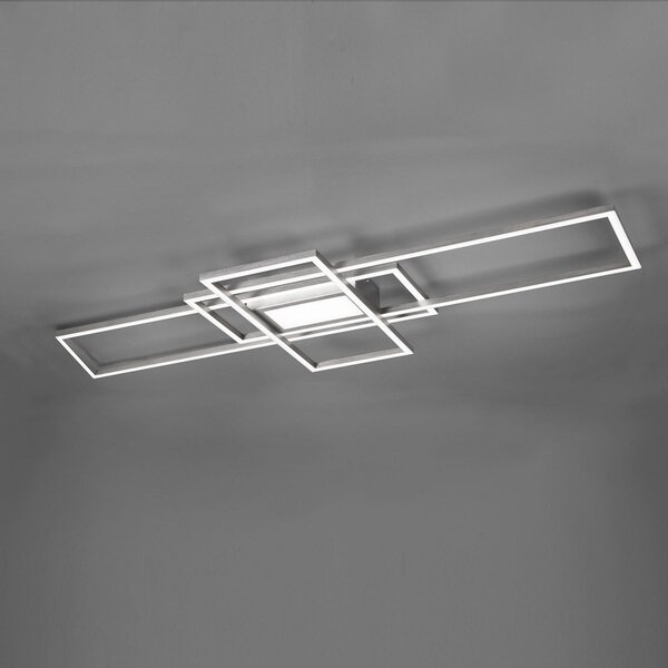 Trio Lighting Stropna svetilka Irvine LED 3.000-6.500 K, mat nikelj, zatemnjen, Siva, Dnevna soba / jedilnica, Kovina, Sodobni