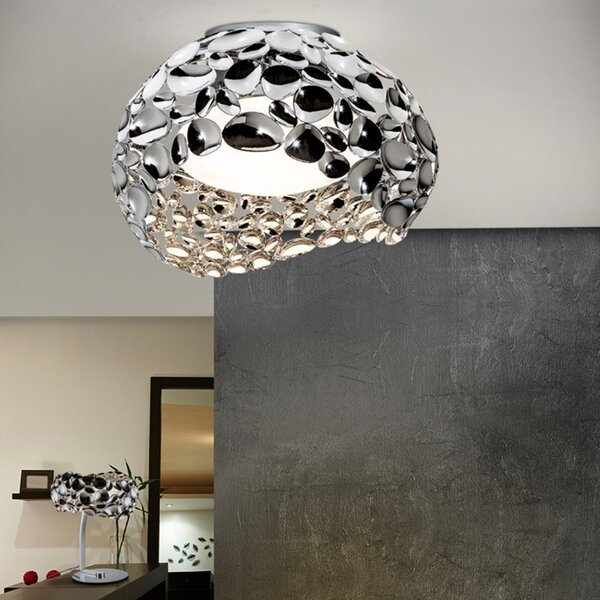 Schuller Valencia Narisa LED stropna svetilka, Ø 46 cm, krom, Kovinska, Dnevna soba / jedilnica, Kovina, Sodobni