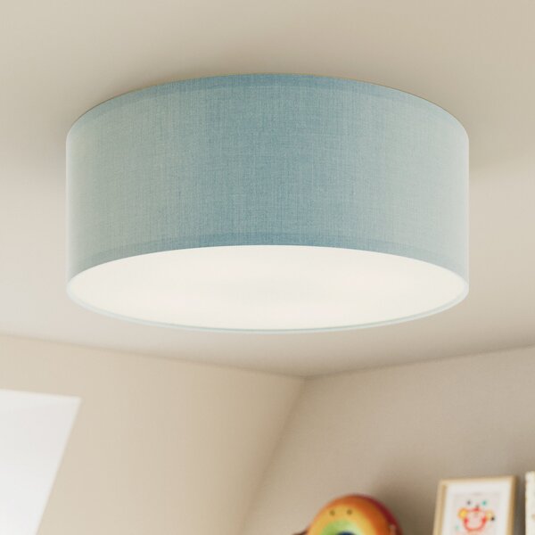 TK Lighting Stropna svetilka Rondo Kids, Ø 38 cm, modra, zatemnjen, Modra, Otroška soba, Tkanine / tekstil, Sodobni