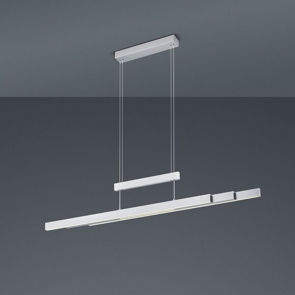 Trio Lighting LED obesna svetilka Trajan, 2.700-5.000K, mat nikelj, zatemnjen, Siva, Dnevna soba / jedilnica, Kovina, Sodobni