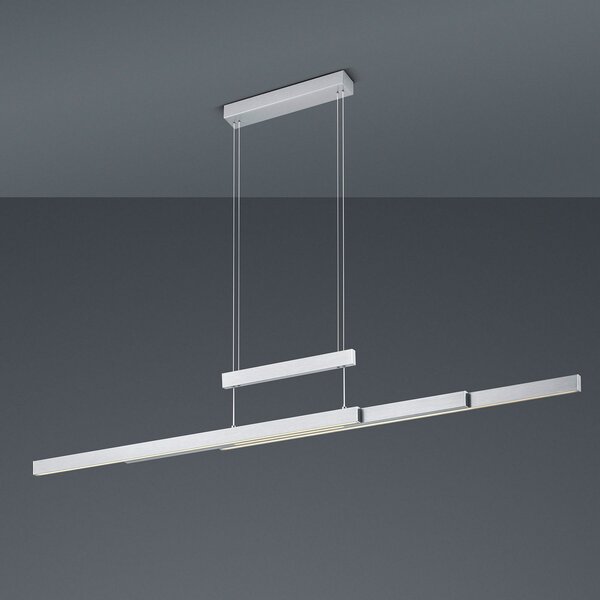 Trio Lighting LED obesna svetilka Trajan, 2.700-5.000K, mat nikelj, zatemnjen, Siva, Dnevna soba / jedilnica, Kovina, Sodobni