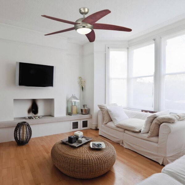 Westinghouse Bendan - Ventilator v temno sivi barvi, Rjava / rjasta, Dnevna soba / jedilnica, Les, Sodobni