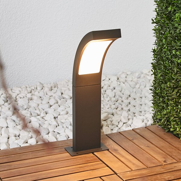 Lucande LED svetilka za podstavek Juvia, 40 cm, antracit, IP54, Črna, Aluminij, Sodobni