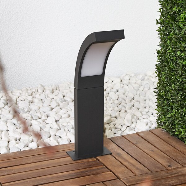 Lucande LED svetilka za podstavek Juvia, 40 cm, antracit, IP54, Črna, Aluminij, Sodobni