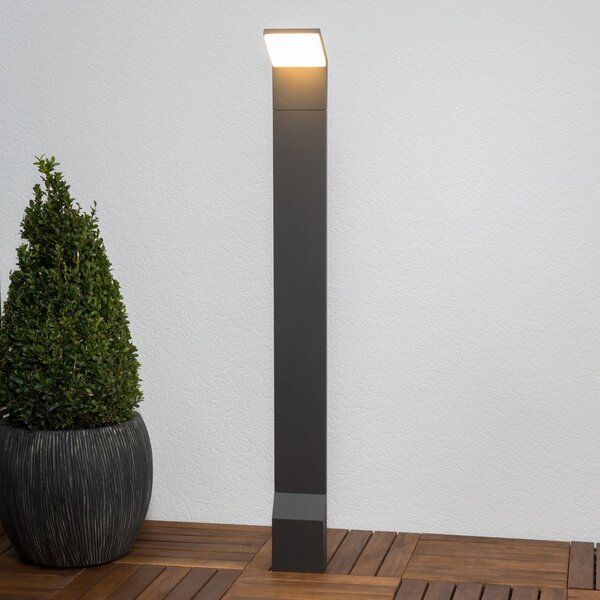 Lucande Lucidna LED luč za osvetlitev poti Nevio, antracitna barva, kovina, 100 cm, Črna, Kovina, Sodobni