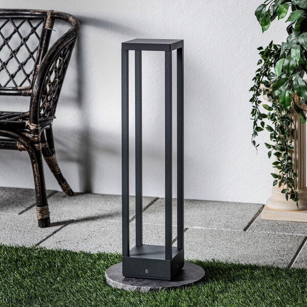 Lucande Carlota LED viseča svetilka, antracit, 65 cm, kovina, Črna, Kovina, Sodobni