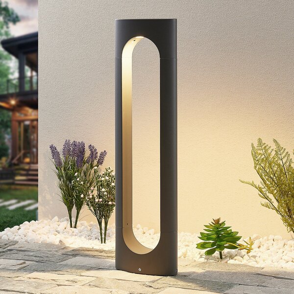 Lucande Fenti LED luč za osvetlitev poti, 65 cm, Črna, Kovina, Sodobni