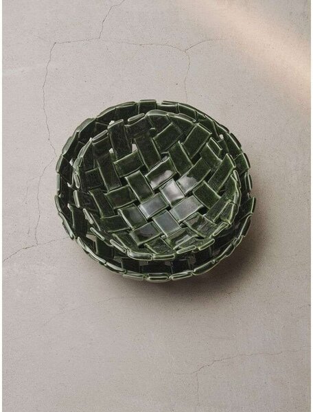 Ferm LIVINGferm LIVING - Plait Bowl Ø30 Emerald Zelena ferm LIVING