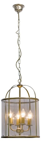 Steinhauer Visoka svetilka Pimpernel, Ø 32 cm, bronasta, prozorno steklo, zatemnjen, Bronasta / starinska medenina, Hodnik, Kovina, Antični