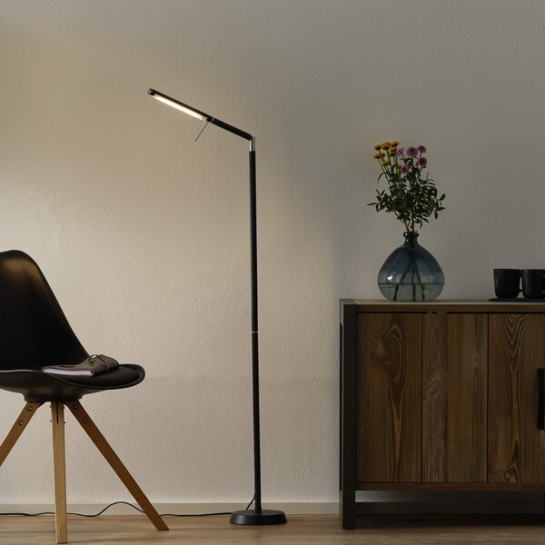 Trio Lighting Talna svetilka LED Filigran, črna, z možnostjo zatemnitve, nastavljiva, zatemnjen, Črna, Dnevna soba / jedilnica, Kovina, Sodobni, Svetilka za branje