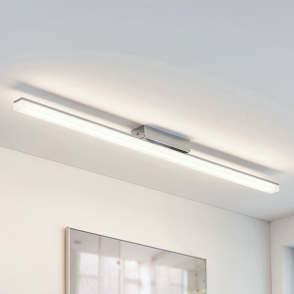 Lindby LED stropna kopalniška svetilka Levke, 100 cm, z možnostjo zatemnitve,, zatemnjen, Bela, Kopalnica, Kovina, Sodobni