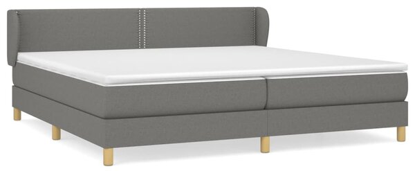 VidaXL Box spring postelja z vzmetnico temno siva 200x200 cm blago