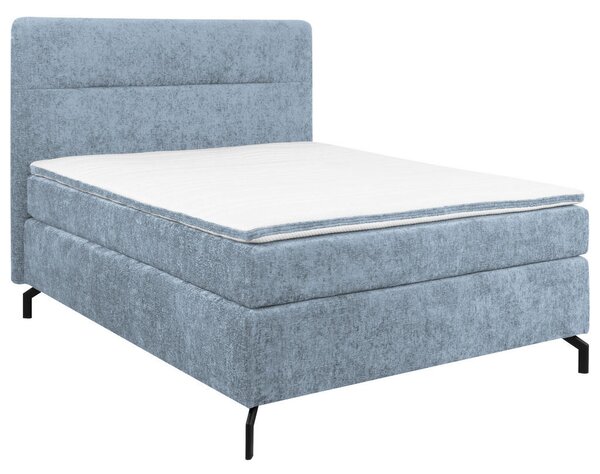 BOXSPRING POSTELJA 140 cm x 200 cm , tekstil svetlo modra