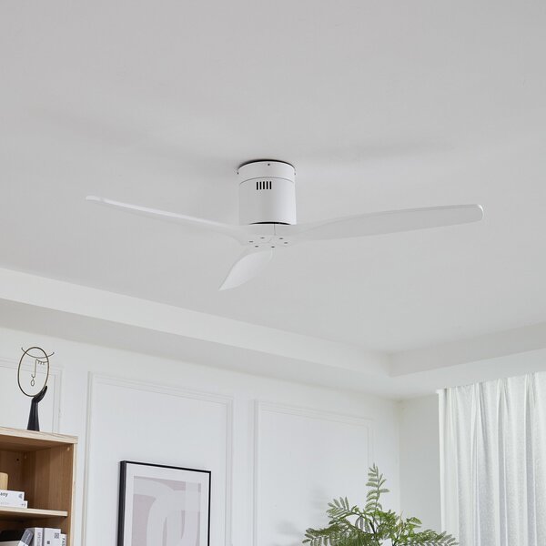 Lucande stropni ventilator Vindur, bel, DC, tih, Bela, Dnevna soba / jedilnica, Kovina, Sodobni
