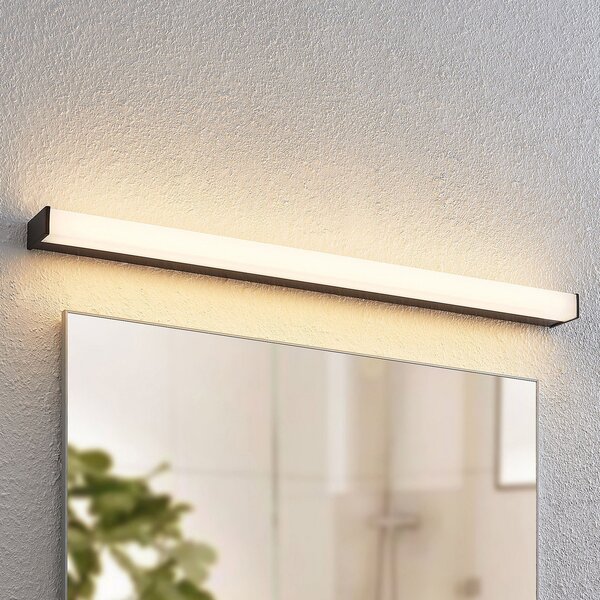Lindby LED stensko kopalniško svetilo Ulisan, 89 cm, črno, kotno, Črna, Kopalnica, Kovina, Sodobni
