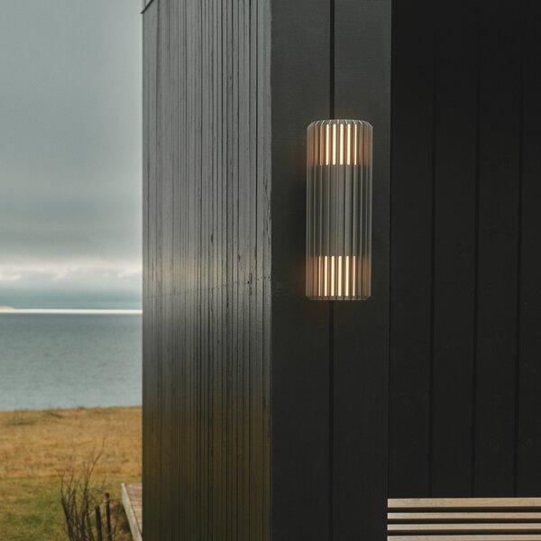 Nordlux Zunanja stenska svetilka Aludra Double Seaside, aluminij, antracit, 2-svetilna., zatemnjen, Črna, Aluminij