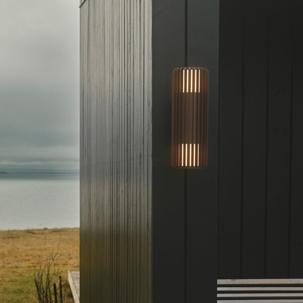 Nordlux Zunanja stenska svetilka Aludra Double Seaside Alu rjava 2-krilna., zatemnjen, Rjava / rjasta, Aluminij