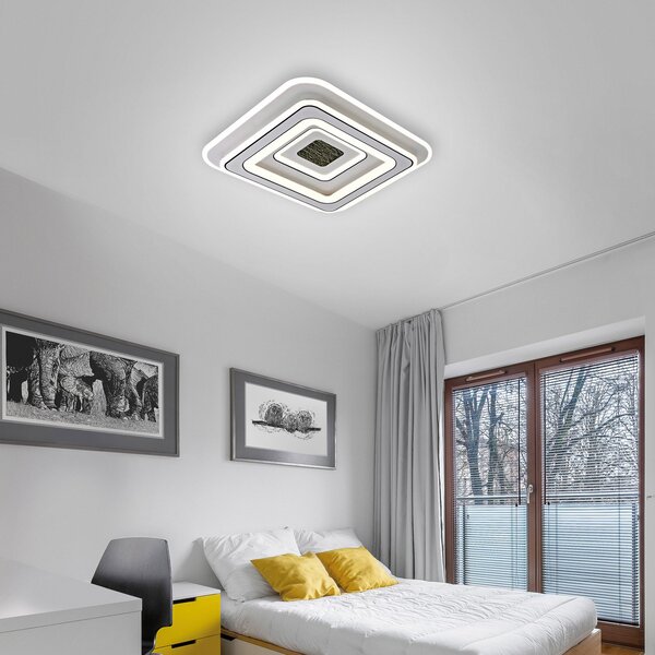 JUST LIGHT. GmbH LED stropna svetilka Tolago, 49x49 cm, CCT, z možnostjo, zatemnjen, Bela, Dnevna soba / jedilnica, Plastika, Sodobni