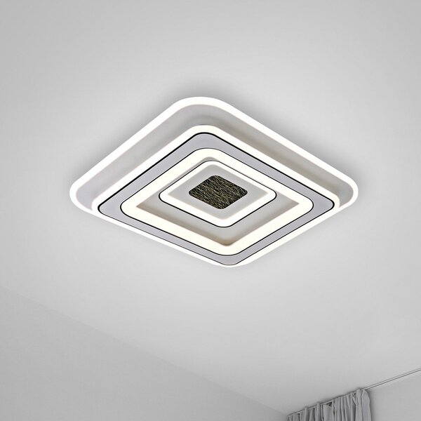 JUST LIGHT. GmbH LED stropna svetilka Tolago, 49x49 cm, CCT, z možnostjo, zatemnjen, Bela, Dnevna soba / jedilnica, Plastika, Sodobni