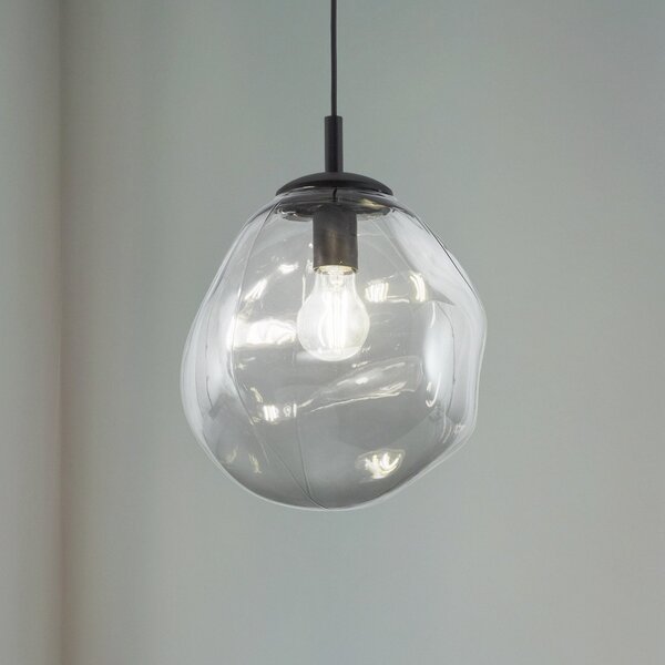 TK Lighting Sol Mini obesek, steklo, Ø 25 cm, črna/grafitno siva, zatemnjen, Prozorna, Dnevna soba / jedilnica, Steklo, Sodobni