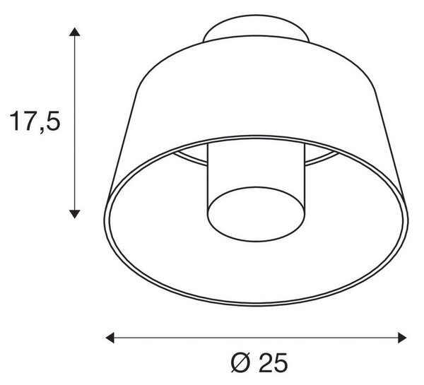 SLV Stropna svetilka Photoni, črna, aluminij, Ø 25 cm, zatemnjen, Črna, Aluminij