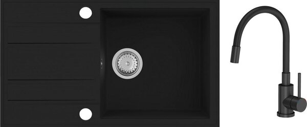Mömax Pomivalni Korito Set Moma-G, Black