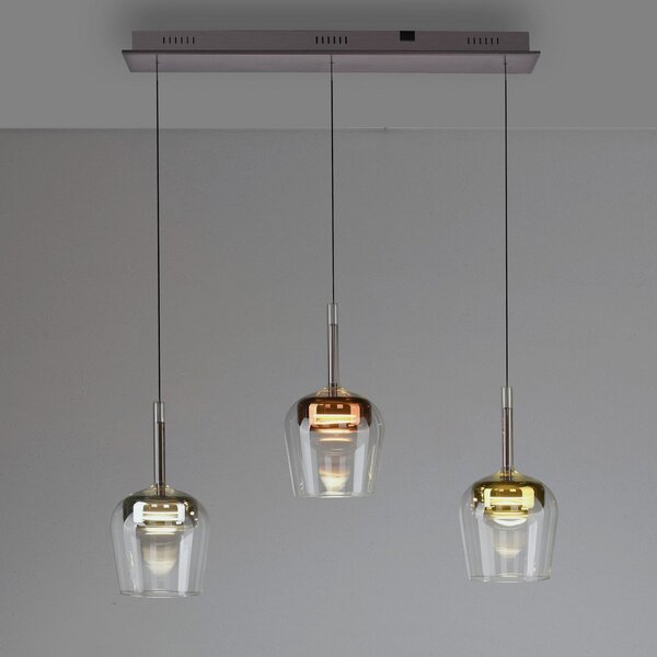 Q-Smart-Home Paul Neuhaus Smart LED viseča svetilka Q-Kon multicolor 3-light, zatemnjen, Večbarvna, Dnevna soba / jedilnica, Kovina, Sodobni